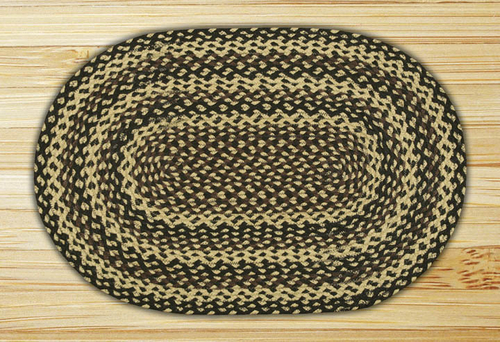 Earth Rugs 02-123 Ebony-Ivory-Chocolate Oval Rug