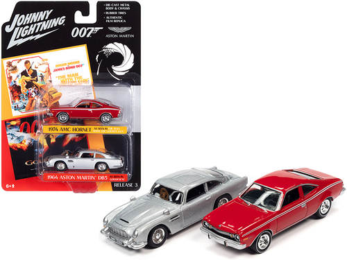 1974 AMC Hornet Red and 1964 Aston Martin DB5 (RHD) Silver (James Bond