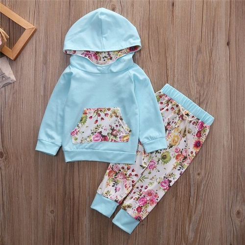 Hot Toddler Hooded Top Kids Baby Girls Tracksuit