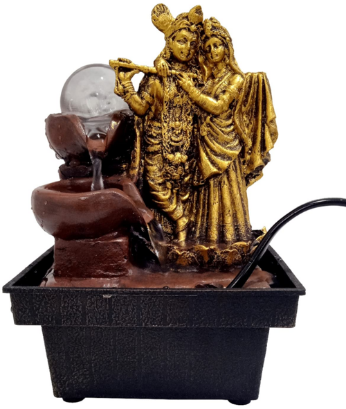 Resin Water Fountain Radha Krishna Light Weight