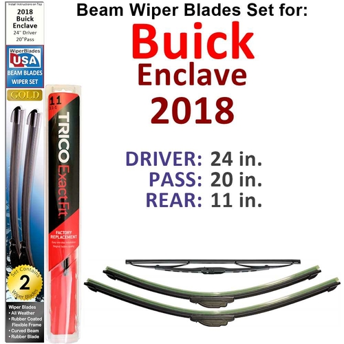 Spocket | Dropship | Beam Wiper Blades for 2018 Buick Enclave (Set