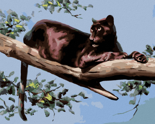 Zuty - Paint by Numbers - PANTHER LYING ON A BRANCH (D. RUSTY RUST),