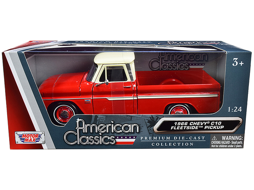 1966 Chevrolet C10 Fleetside Pickup Truck Red with Cream Top \American