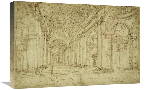 Global Gallery GCS-453951-1624-142 16 x 24 in. Interior of Saint Peter
