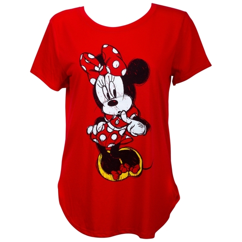 Mickey Mouse 794705-XL Mickey Mouse Women Minnie Mouse Flirty Red T-Sh