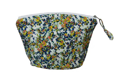 Printed Canvas Small Flower Bush Design Ladies And Girls Cosmetic