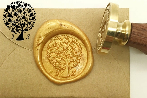 Tree Initials Wax Seal Stamp Personalized Monogram Custom wedding