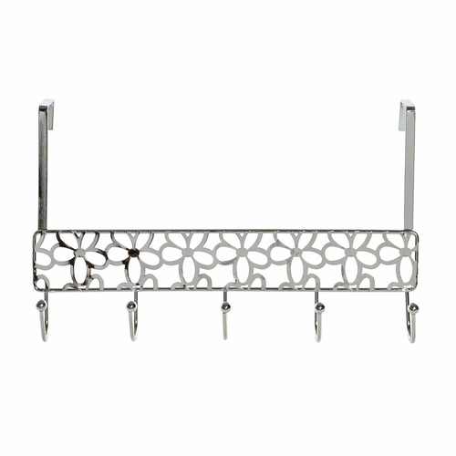 Door Coat Rack DKD Home Decor Silver Metal Plastic Flowers 32 x 10 x