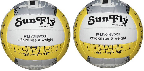 PU Volleyball Machine Stitched White&Yellow PACK OF 2