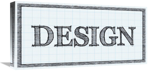 Global Gallery GCS-453837-1224-142 12 x 24 in. Sketched Words - Design