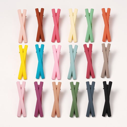 New Women Girls Cute Colorful Cross Scrub Hairpins