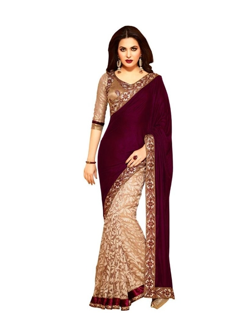 Maroon Color Valvet  Saree