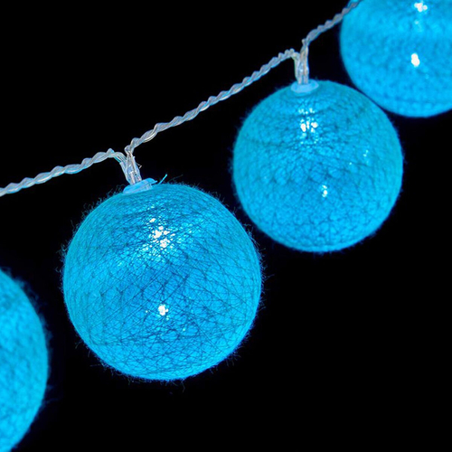 Wreath of LED Balls 2 m Ø 4 cm Turquoise