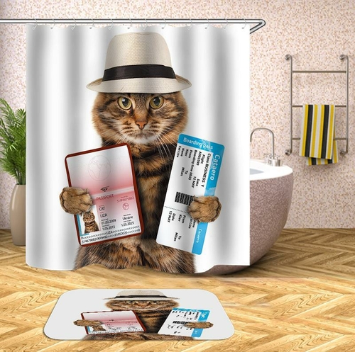 Tourist Cat Shower Curtain