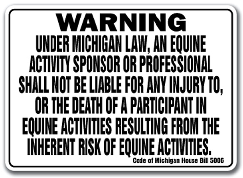 SignMission WS-A-1014-Michigan 10 x 14 in. Michigan - Activity Liabili