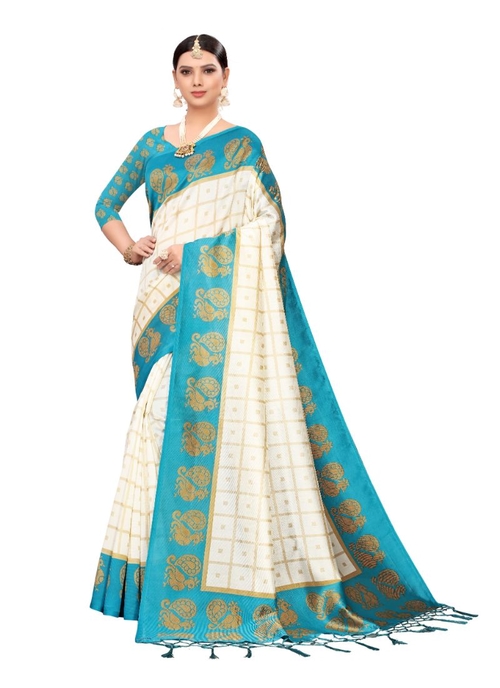 Generic Women's Art silk With Tassels Saree (Rama,