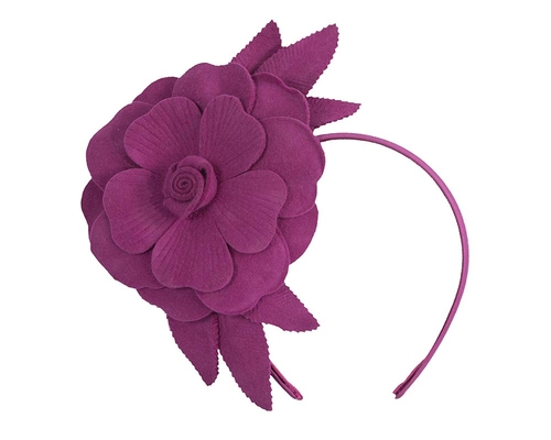 Fuchsia felt flower fascinator