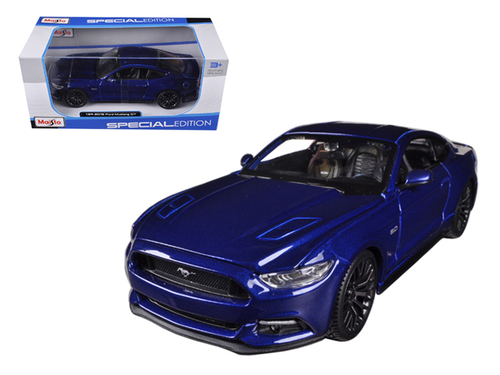 2015 Ford Mustang GT 5.0 Blue Metallic 1/24 Diecast Car Model by