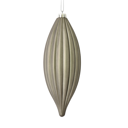 Vickerman M183287M 8 in. Pewter Matte Line Finial Ornament  4 per Bag 