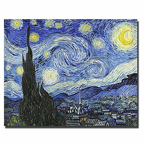 Starry Night by Vincent Van Gogh Custom Gallery-Wrapped Canvas Giclee 
