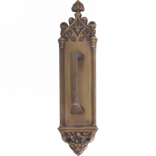 Brass Accents A04-P5601-MSS-486 Gothic Pull Plate with Mission Pull
