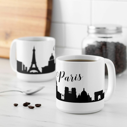 Cathys Concepts PAR-3900ST 20 oz Paris Cityscape Coffee Mugs