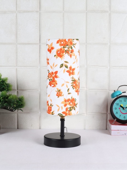 Iron Table lamp with Multicolor Cotton Shade