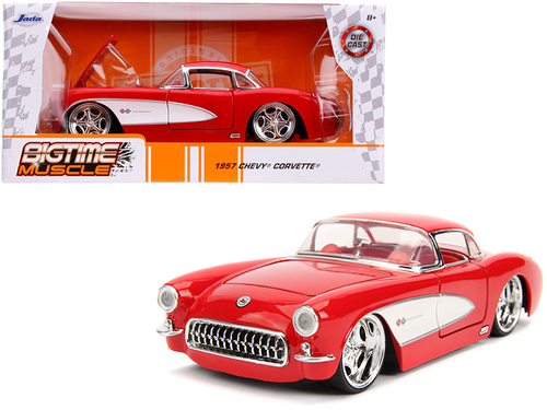 1957 Chevrolet Corvette Red with Red Interior \Bigtime Muscle\" 1/24