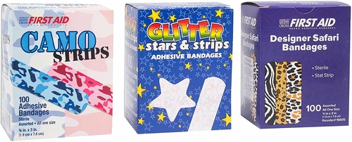 Assorted Designer Bandages. Pack of 1200 Adhesive Bandages with Fun