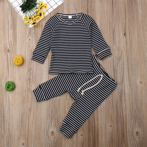 2pcs Newborn Toddler Autumn Plain Casual Infant