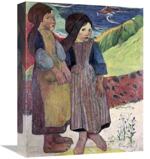 Global Gallery GCS-277666-16-142 16 in. Two Breton Girls by the Sea Ar