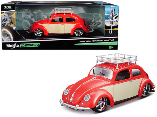 1951 Volkswagen Beetle with Roof Rack Orange Red \Classic Muscle\"