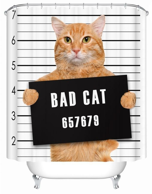 Bad Cat Shower Curtain