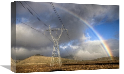 Global Gallery GCS-397804-1218-142 12 x 18 in. Powerlines, Rainbow