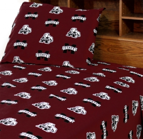 College Covers MSTSSKG Mississippi State Printed Sheet Set King - Soli