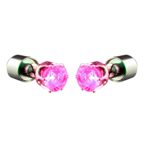 Blinkee 675020 LED Faux Diamond Pierced Earrings, Pink