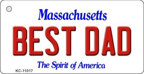 Smart Blonde KC-11017 Best Dad Massachusetts State License Plate Key C