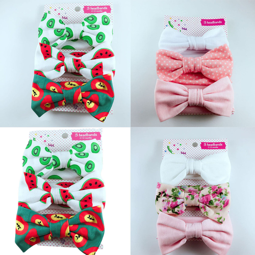 3PCS/Set Bow Headband Elastic Hair Band Infant