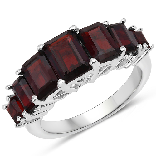 3.36 Carat Genuine Garnet .925 Sterling Silver Ring