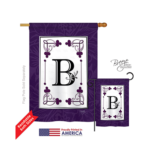 Breeze Decor 30002 Classic B Monogram 2-Sided Vertical Impression Hous