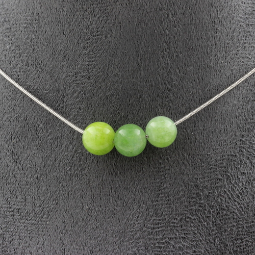 Peridot 8 mm 3 beads necklace