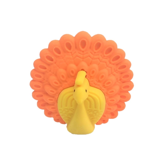 Orange Color Peacock Eraser