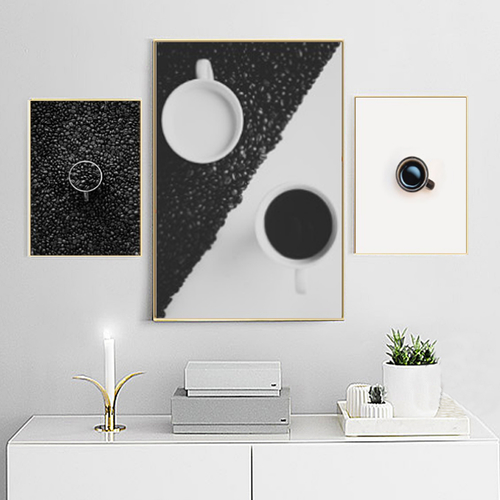 Abstract Coffee Canvas Paintings Nordic