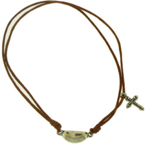 Solid Rock Jewelry 144770 Light Brown Cotton Adjustable Friendship wit