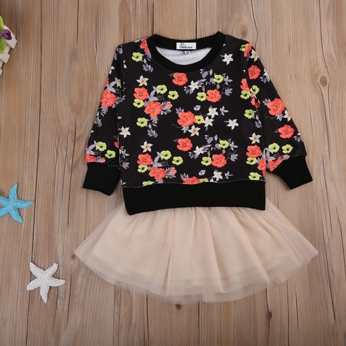 2018 Baby Kids Girls Long Sleeve Flower T shirt