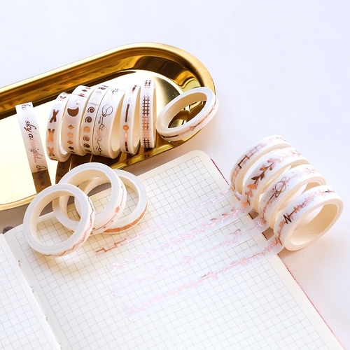 7/10mm*3m Cute Planet Grid Moon Arrow Gold