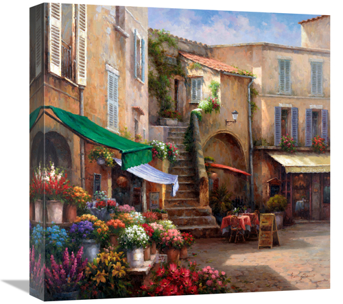 Global Gallery GCS-135538-1818-142 18 x 18 in. Flower Market Courtyard