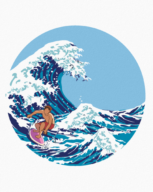 Paint by Numbers - MAN ON A WAVE - INSPIRED BY KATSUSHIKA HOKUSAI