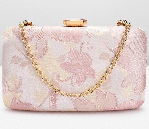 Women Floral Textured Box Clutch