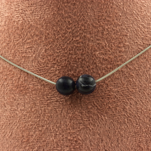 Sodalite 8 mm 2 beads necklace